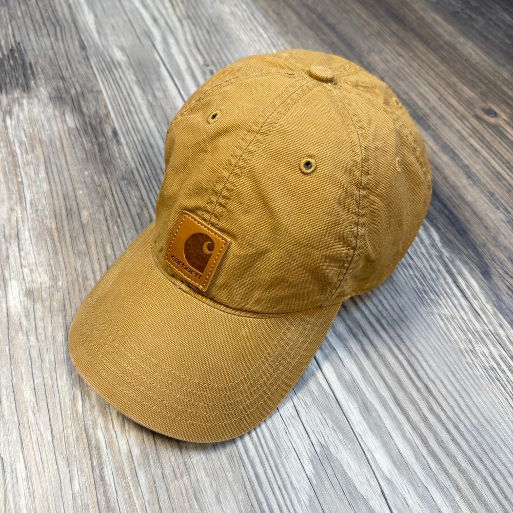 Carhartt Brown Canvas Cap Classic Logo Patch Dad Hat Adjustable Blue Collar Core